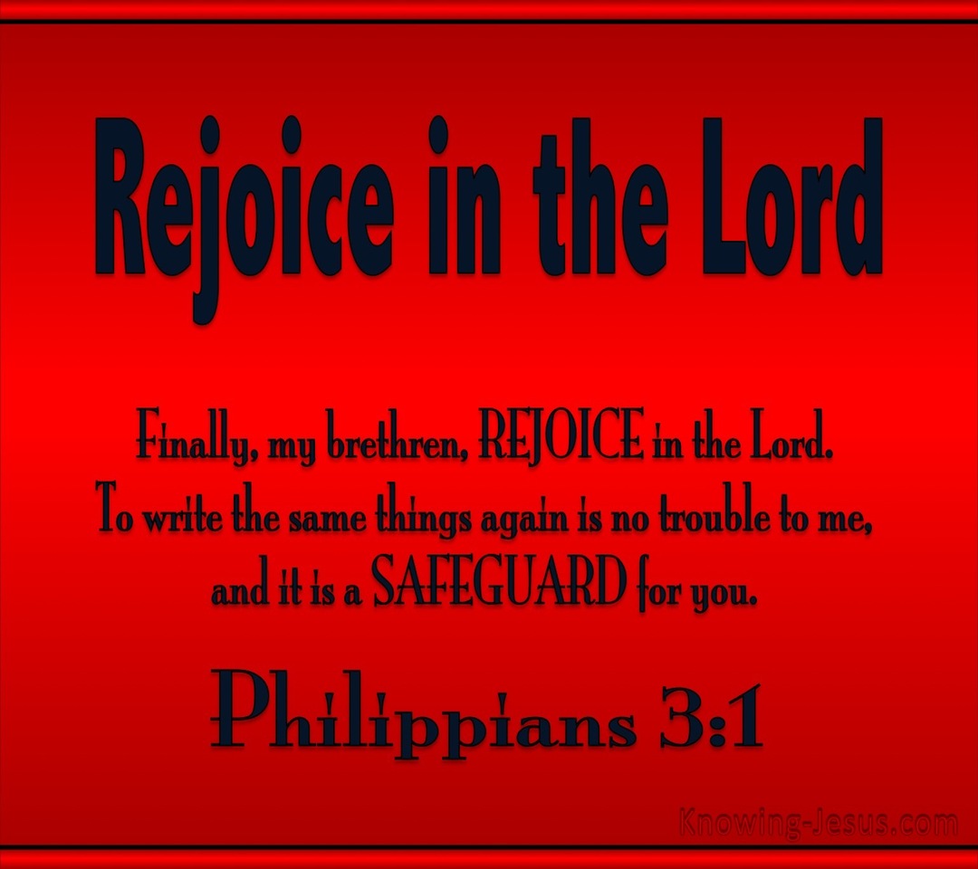 Philippians 3:1 Rejoice In The Lord (red)